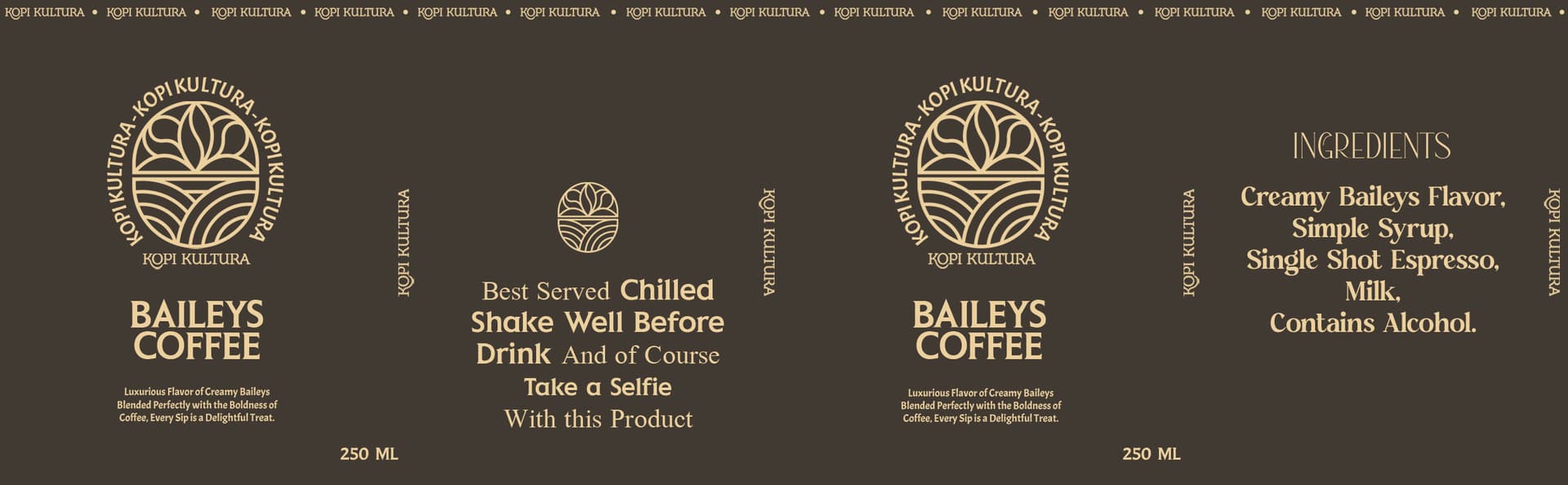 Kopi Kultura can label design — Baileys Coffee, espresso colorway